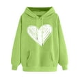 thumbnail image 2 of Idoravan Hoodies for Women Graphic Design Women's Heart Shape Graphic Design Winter Hoodie Pullover Long Sleeved Comfortable Sweatshirt Mint Green L, 2 of 7