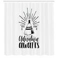 thumbnail image 3 of Ambesonne Saying Shower Curtain, Monotone Tent and Lettering, 69"Wx84"L, White Black, 3 of 3