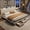 KING off-white, variant on Velvet Upholstered Platform Bed Frame with Crystal Diamond Tufted Headboard, 2 Large Storage Drawers, Built-in Charging Station, Noise-Free Wooden Slats, Low Profile, No Box Spring Required