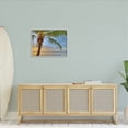 thumbnail image 2 of Sunrise Palm Tree Sky Reflection Coastal Photograph Gray Framed Art Print Wall Art, 2 of 7