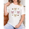thumbnail image 1 of T-shirt de Sport Décontracté Simple à Manches Courtes et Col Rond Imprimé Motif Ours pour Femmes, Confortable pour les Vacances d'Été, 1 of 7