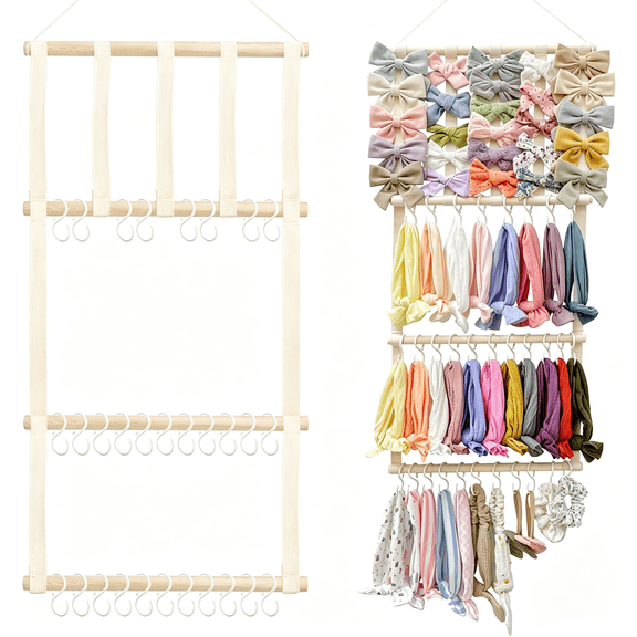 XIBUFE Headband Holder Hair Bows Organizer for Girls, Baby Headbands Hair Accessories Organizer Storage Wall Hanging Decor for Toddler Girls Room Bow Organizer for Girls