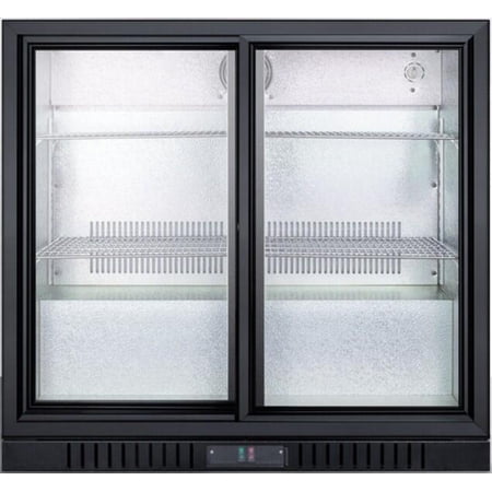 Summit SCR79999B 36 Freestanding Beverage Center with 7.4 cu. ft. Capacity 4 Adjustable Wire Shelves Lock Adjustable Thermostat and Automatic Defrost in Black