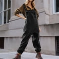 thumbnail image 4 of Gibobby Mono Corto Informal Monos para mujer, baberos y tirantes ajustables con pantalones cálidos de esquí de invierno(Negro， S), 4 of 5