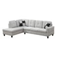 thumbnail image 2 of Hommoo Couch Sofa Set, Modern L-Shaped Sofa Living Room Furniture Set, Chenille Finish Sectional Sofa Set for Apartment, off-White(Without Ottoman), 2 of 8