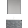 thumbnail image 2 of Blossom Paris 36" Floating Vanity | Metal Grey | Ceramic Sink & Mirror | Wall Mount | Soft-Close Drawer, 2 of 6