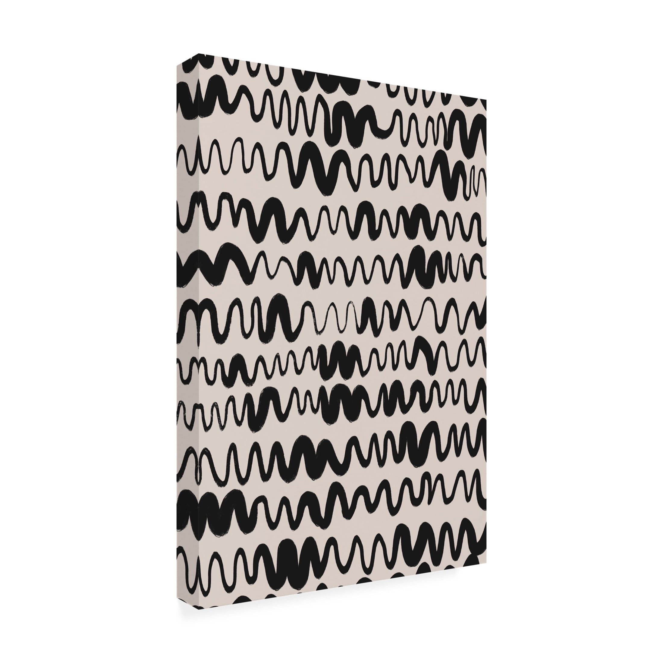 Canvas Wall Art - Treechild 'Black Waves Pattern' Wall Art for Living Room, Bedroom, or Office D?cor by Trademark Fine Art - 22 x 32 Inches