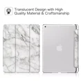 thumbnail image 3 of For iPad 6th/5th Gen 9.7" (2018/2017) Slim White Marble Folio Case W/ Pencil Holder, 3 of 9