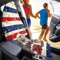 thumbnail image 2 of KUIFORTI Patriotic Eagle Print Front Car Seat Protector Cover, Water-Resistant Washable Towel Bucket Seat Covers Universal Fit for Cars SUVs Trucks, for Gym Running Swimming, 2 of 7