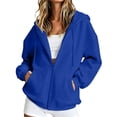 thumbnail image 3 of NinXxx Women's Casual Zip Up Hoodie with Pockets Lightweight Soft Daily Blue L, 3 of 7