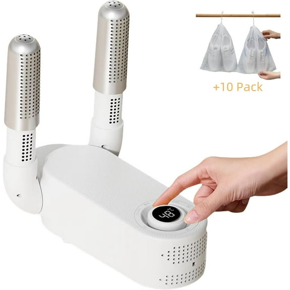 Dedaqian Portable Electric Shoes Boots Dryer Warmer Adjustable Foldable Rack, White