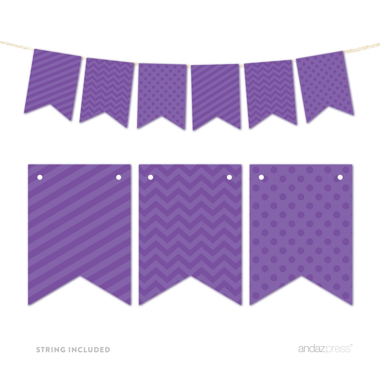 Royal Purple Hanging Pennant Banner Party Garland Decor