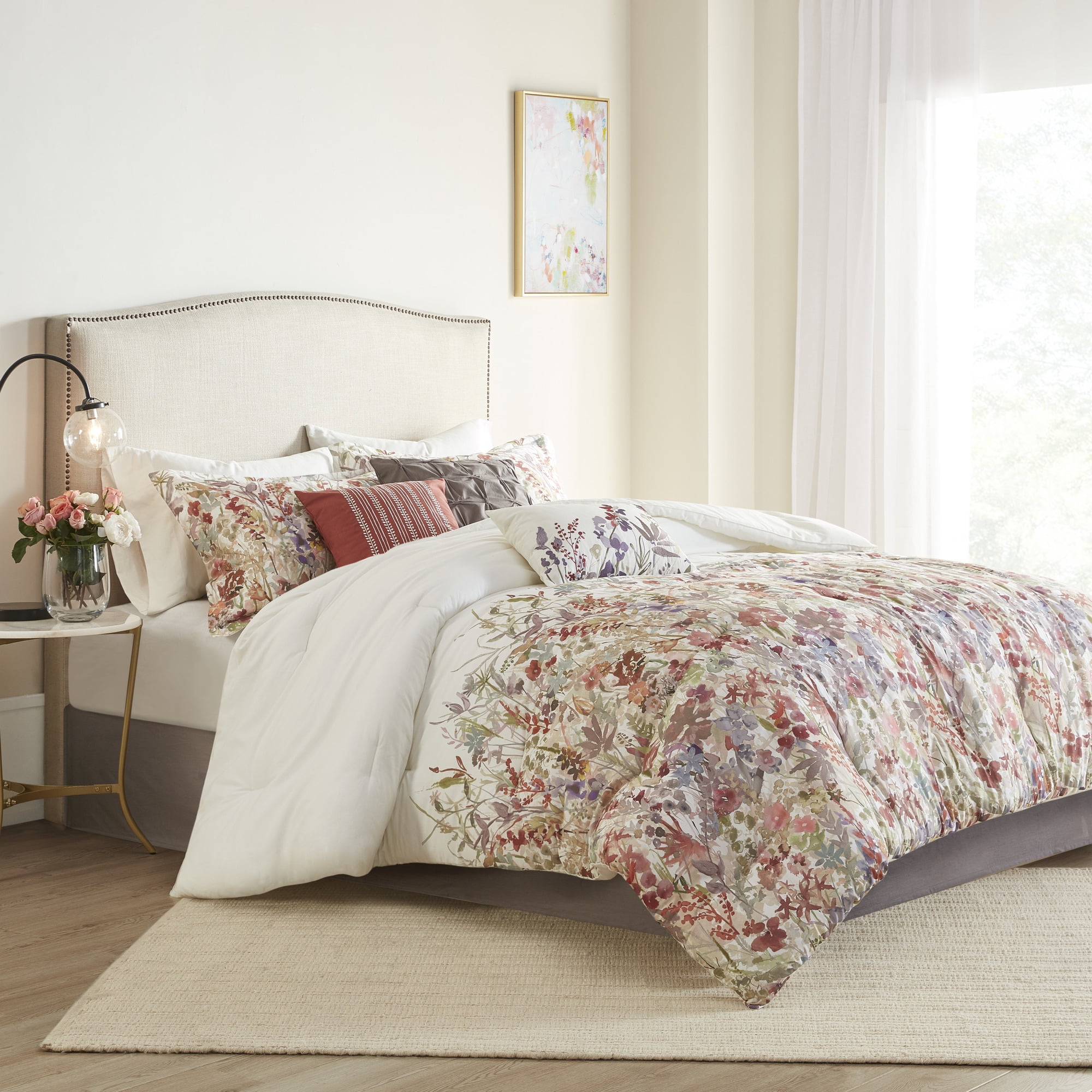 Home Essence Julia 7 Piece Cotton Printed Comforter Set ...
