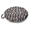 thumbnail image 1 of Graduation Round Floor Cushion with Handle, Young Collage Students Caps and Degrees in Hands University Cartoon, Pillow for Living Room & Dorms, 18" Round, Night Blue Multicolor, by Ambesonne, 1 of 4
