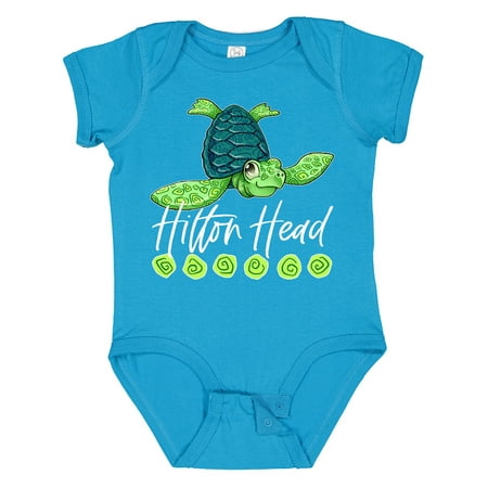 

Inktastic Hilton Head Cute Smiling Sea Turtle Gift Baby Boy or Baby Girl Bodysuit