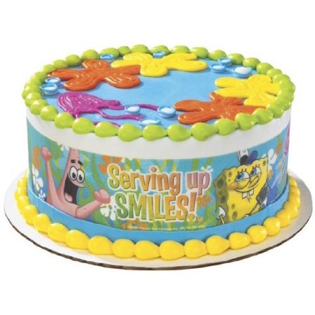 Spongebob Serving Up Smiles Designer Prints Edible Cake Image