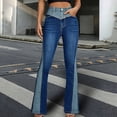 thumbnail image 2 of UYISJ Pants for Women Trendy Vintage Wide Leg Flat Front Lounge Jeans Pants Casual Baggy High Waist Regular Fit Denim Work Pants Sky Blue M, 2 of 7