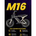 thumbnail image 2 of MACFOX M16 Electric Bike for Teens, 500W Motor, 20 MPH Top Speed, 25-Mile Range, 16"x4.0" Fat Tires, Removable 48V Battery, Fits Riders 3'11" and Up, City & School Commuter E-Bike（Yellow）, 2 of 7