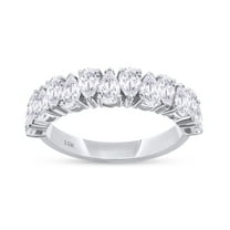 Pear Shape Half Eternity Wedding Band Ring For Women (10K Solid Gold) 1.20 Carat IGI Certified Lab Grown Diamond Stackable Promise Anniversary Ring Gift For Women