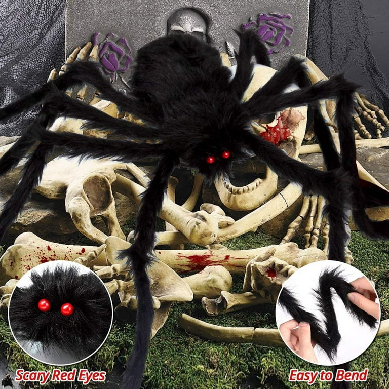 OCATO 200 Halloween Spider Web + 59 Giant Spider Decorations Fake Spider  with Triangular Huge Spider Web for Indoor Outdoor Halloween Decorations