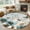Blue Wood, variant on Teal Tulip Butterfly 2'x3' Washable Rug, Beige Turquoise Floral Vintage Rustic Non-Slip Soft Doormat Area Rugs for Entrance Bathroom Bedsides, Carpet for Kitchen Bedroom, Entryway Floor Mat