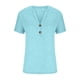 thumbnail image 5 of Top corto,Camisa informal de manga corta con cuello en V y botones para mujer, poliéster, corte holgado, uso diario, sopatenor, 5 of 9