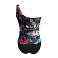 thumbnail image 6 of Women's Vest Style Tankini Two Piece One Shoulder Suit Tight Tankini Top with Briefs Summer Beach D XS, 6 of 6