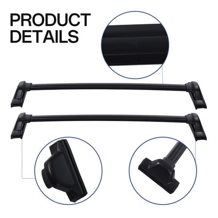 ZHON Car Roof Rail Rack Cargo Carrying Aluminum Alloy Bar for Car Roof Rail Storage Crossbar Heavy-Duty Organizer for Kayaks Suitcases Fishing Rods proficient