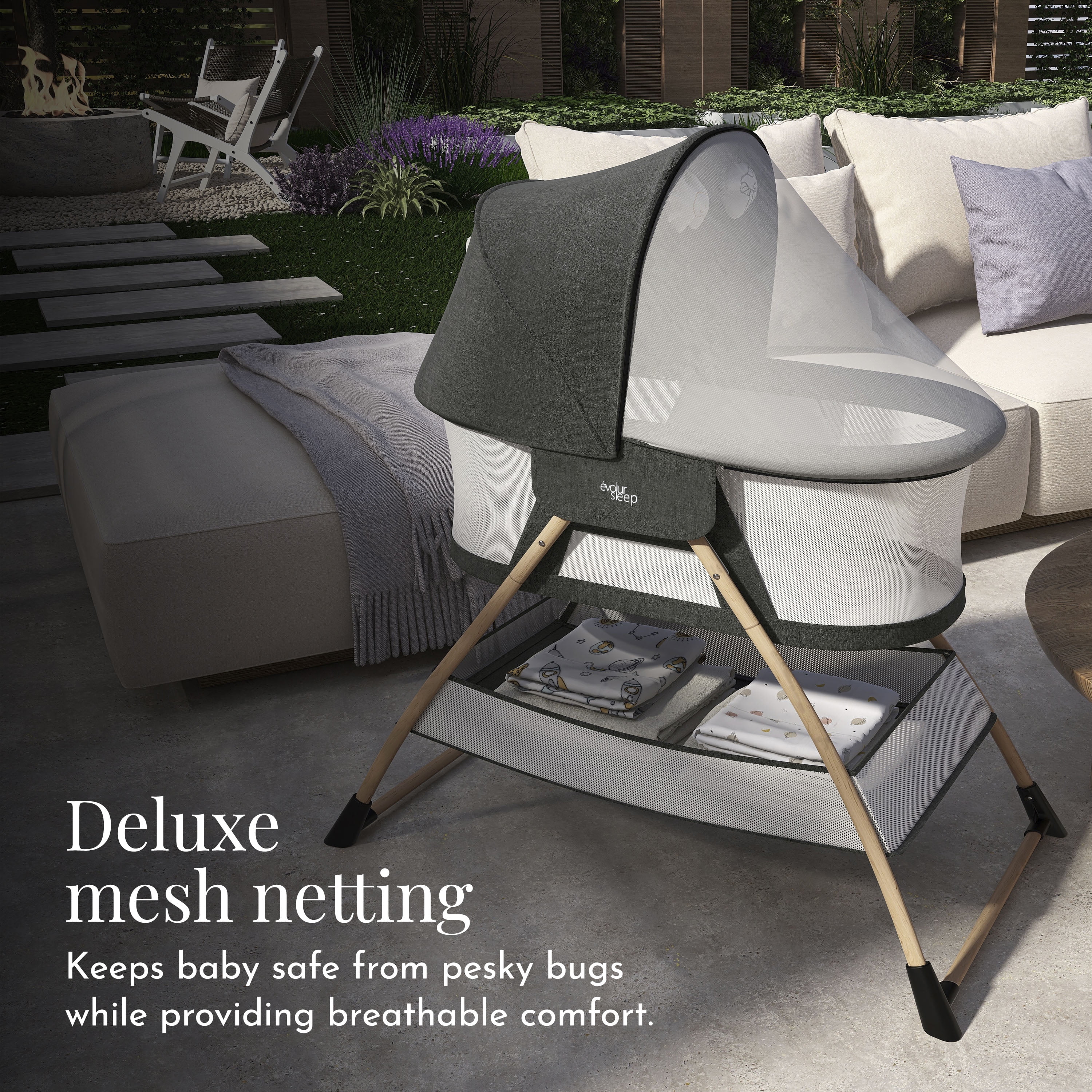 Evolur Cozy Dreamer Bassinet, Black