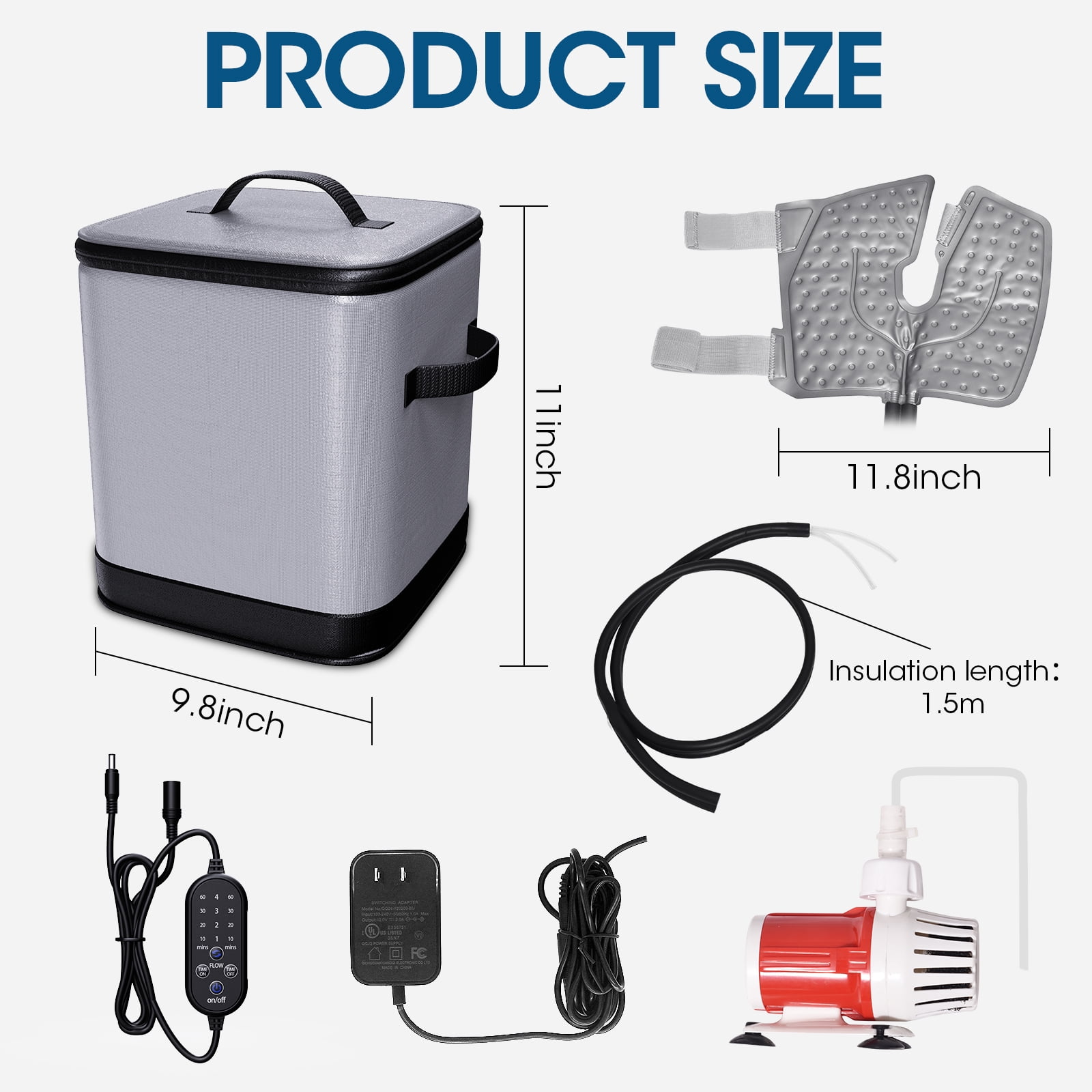 Ice Machine for Knee After Surgery, Cold Therapy Machine for Knee Replacement, Cold Therapy Machine with Programmable Timer Quiet Pump Compression Pad Apply to Arm, Ankle, Thigh