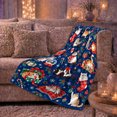 thumbnail image 6 of Christmas Cats Navy Blue Pattern Playful Holiday Illustration, Playful Pet Portrait Pattern, Warm Flannel Blanket for Living Room and Bedroom, Cat Lovers Christmas Gift, Pet Lover Home Decor, 6 of 9