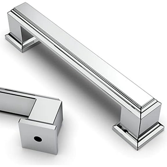 10 Pack 3.75 Inch(96mm) Polished Chrome Kitchen Cabinet Handles Cabinet Pulls Kitchen Cabinet Hardware for Cupboard Drawer Pulls