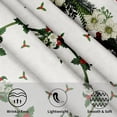 thumbnail image 3 of Merry Christmas Green Flower Wreath Tablecloth Round 60 Inch, Winter White Floral Polyester Circle Table Cloth Wrinkle Stain Resistant Washable Table Cover for Kitchen Room Party Picnic, 3 of 6