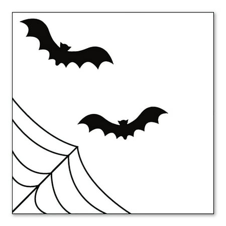DistinctInk 10X10 White Bumper Sticker - Bats and Spider Webs - Removable Vinyl