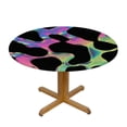 thumbnail image 3 of PIKWEEK  Neon Leopard Print Fitted Round Tablecloth with Elastic Edge Waterproof Table Cover Leopard Skin Table Cloths Modern Tables Decoration for Dining Table,Picnic,Party, 3 of 7
