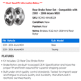 thumbnail image 2 of Rear Brake Rotor Set - Compatible with 2001 - 2006 Acura MDX 2002 2003 2004 2005, 2 of 2