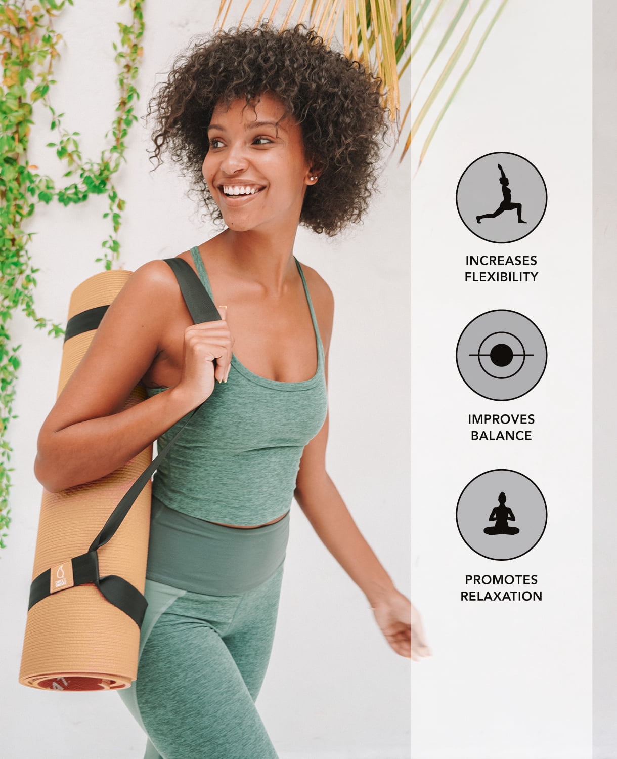 Sweet Sweat Yoga Mat - Dual Sided W/ Strap, Tan