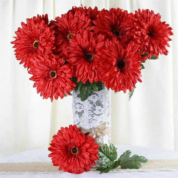 Efavormart 28 Artificial Gerbera Daisy Bushes For Diy Wedding Bouquets Centerpieces Arrangements Party Home Decorations 10 Colors Walmart Com Walmart Com