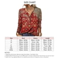 thumbnail image 5 of Blusa elegante con cuello con muescas y estampado floral, manga larga, color rojo, talla XL, 5 of 5