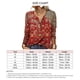 thumbnail image 5 of Blusa de manga larga con cuello en V y estampado floral para mujer, elegante blusa informal roja, XXL, 5 of 5