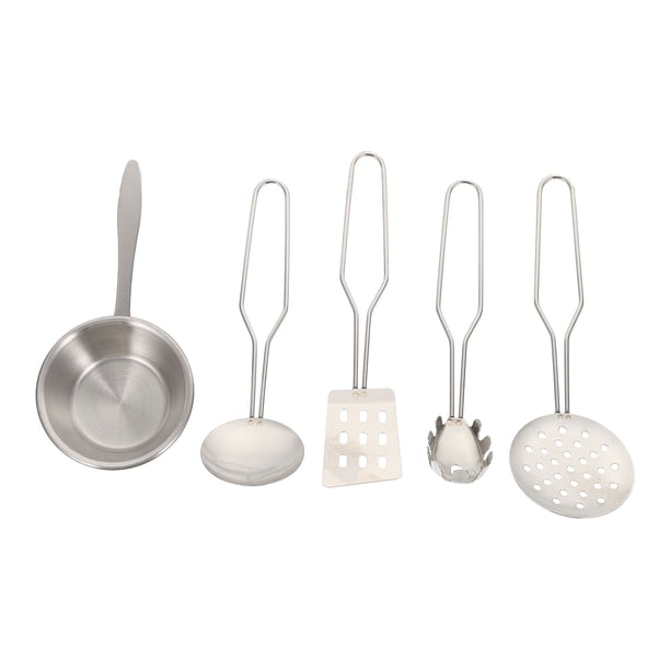 1 juego de cuchara y pala duraderas de acero inoxidable, juego de utensilios de cocina para niños.