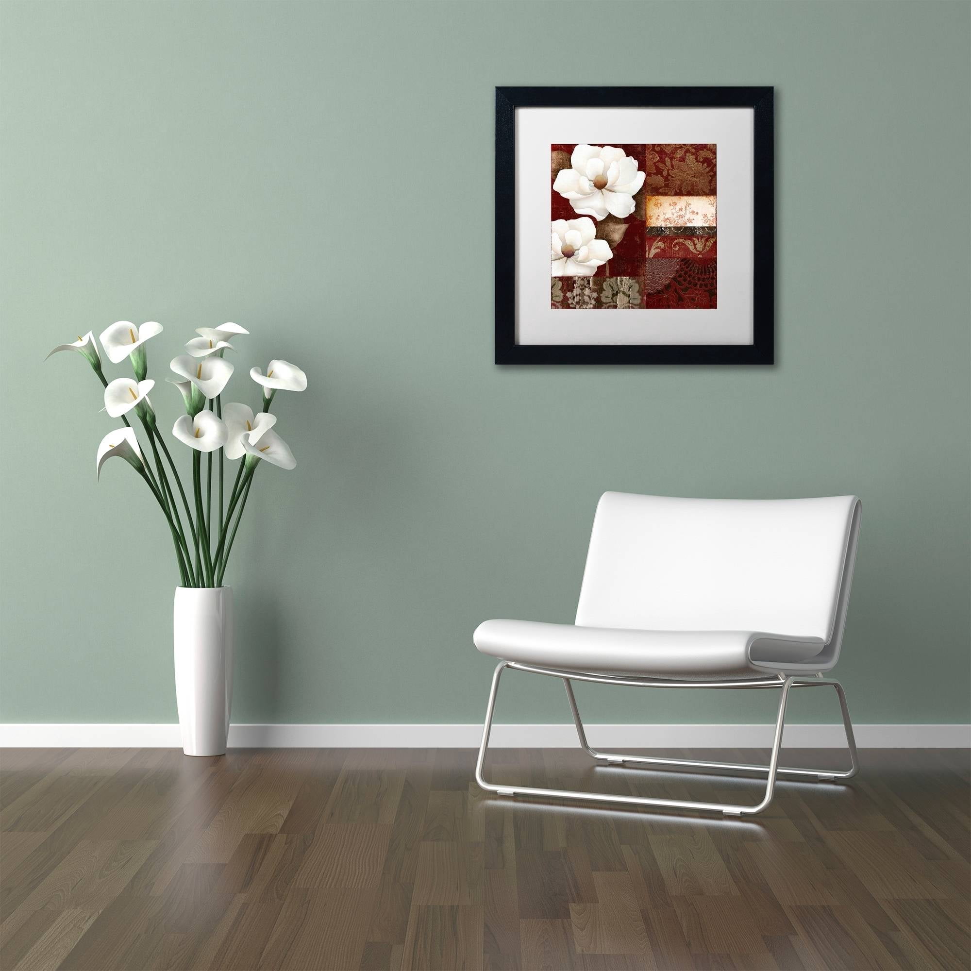 Trademark Fine Art "Flores Blancas III" Canvas Art by Color Bakery White Matte, Black Frame