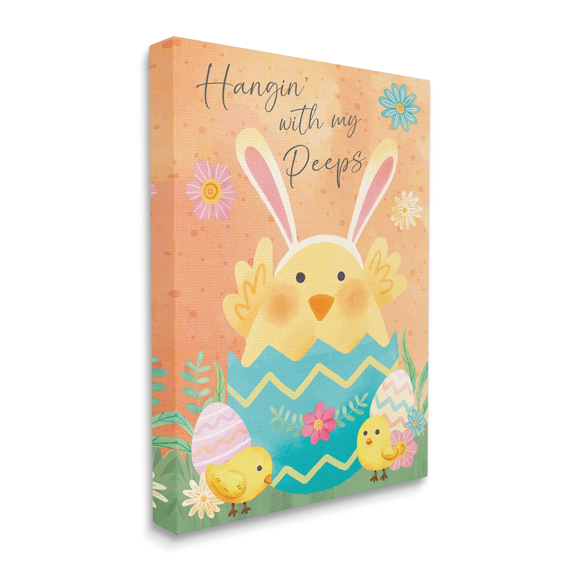 Hangin' With My Peeps Easter Egg Chicks Canvas Art, 36 x 48, By Nicole DeCamp