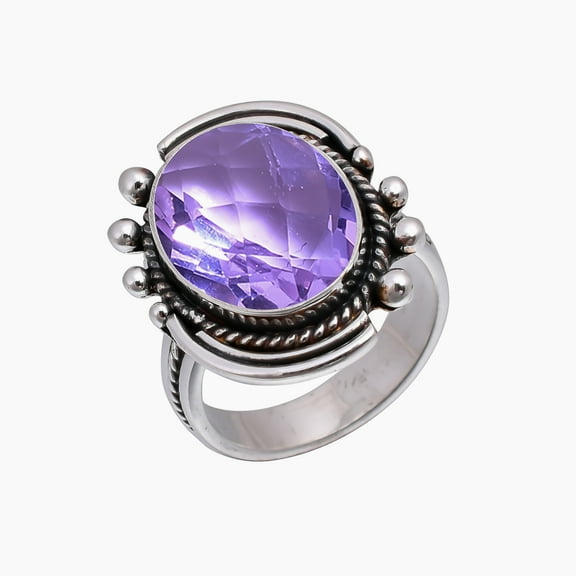 Colour Changing Alexandrite 925 Sterling Silver Ring V5058, Alexandrite Ring, Gemstone Ring, Handmade Ring, Purple & Pink Ring, Oval Ring, Gift For He