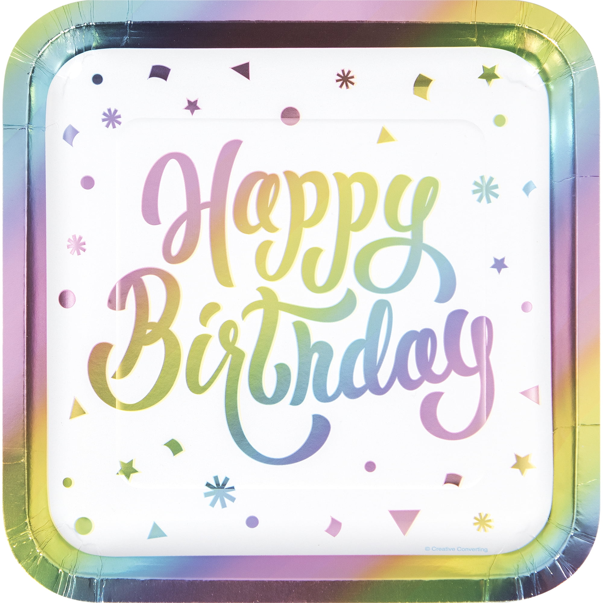 Pastel Rainbow Happy Birthday Plates 8 Count 9" by Way to Celebrate