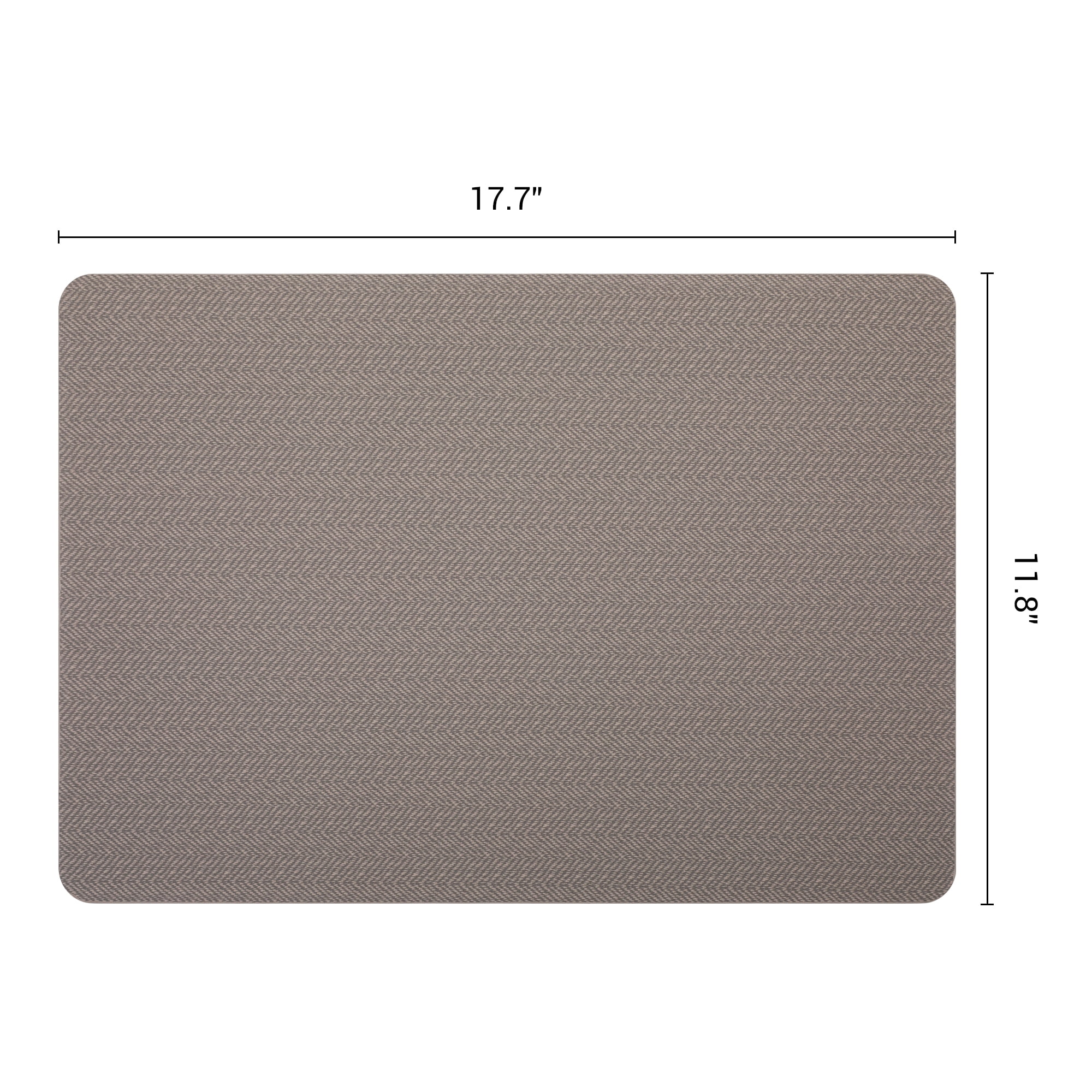 Unique Bargains 4pcs Faux Leather Washable Placemats Gray/Light Gold 17.7"x11.8"