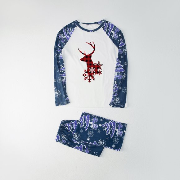 LSLJS Christmas Family Pajamas Matching Sets, Parent-child Warm Christmas Set Printed Home Wear Pajamas Two-piece Set, Christmas Pajamas for Adults and Kids Holiday Xmas Sleepwear Set