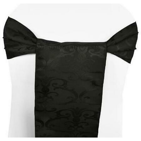 

6PK 7.5 x 108 Versailles Chopin Jacquard Polyester Sash - Black 92239(1pc)
