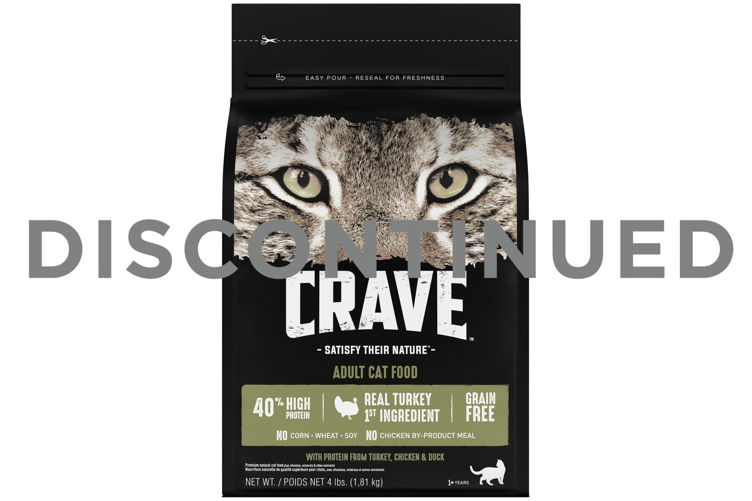 CRAVE Grain Free Adult Dry Cat Food with Protein from Turkey, Chicken ...