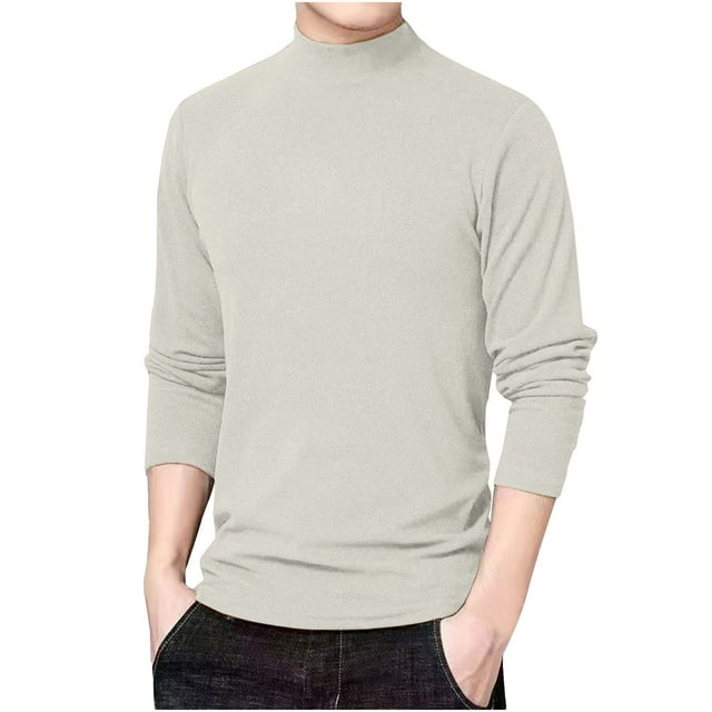COM1950s Men's Long Sleeve, Man Winter Long Sleeve Choker Fashion Solid Color Inside Cardigan